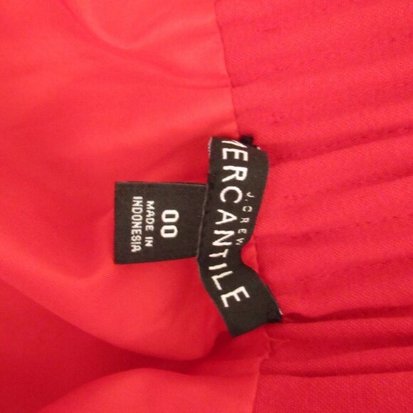 J Crew Skirt 00 Red Pull On Mini A LIne Pockets - Picture 3 of 5